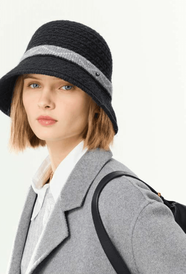 北欧風ニット柄バケットバケットハット