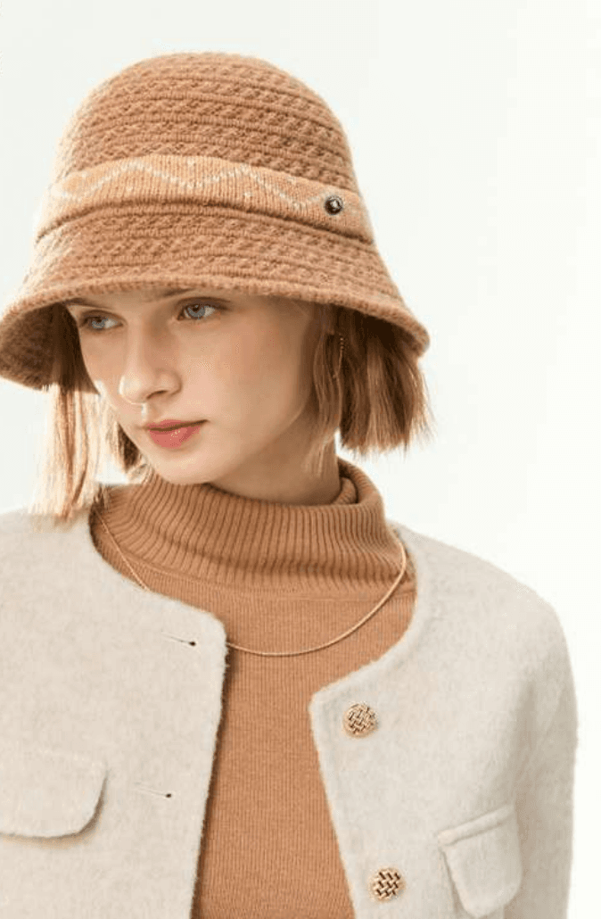 北欧風ニット柄バケットバケットハット