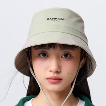 バケットハット　アウトドア紐付きバケットハット