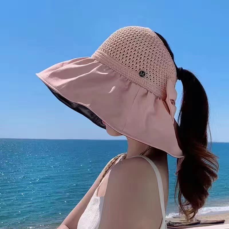 ハット 後ろリボン付き ポニーテール対応 バケットハット