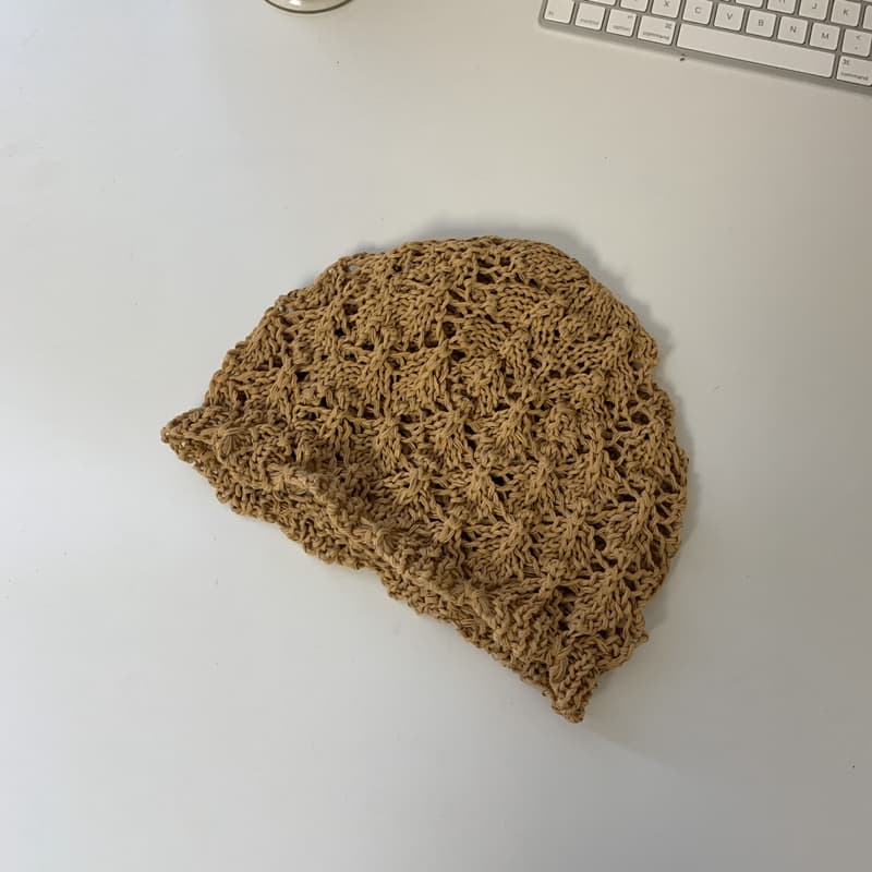 ハット 透かし編みニット バケットハット