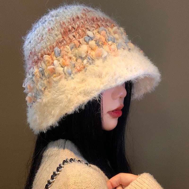 もこもこファー冬バケットバケットハット