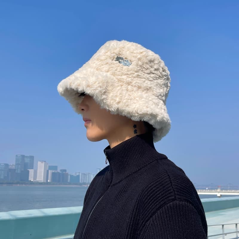 ふわもこ ムートンバケットバケットハット
