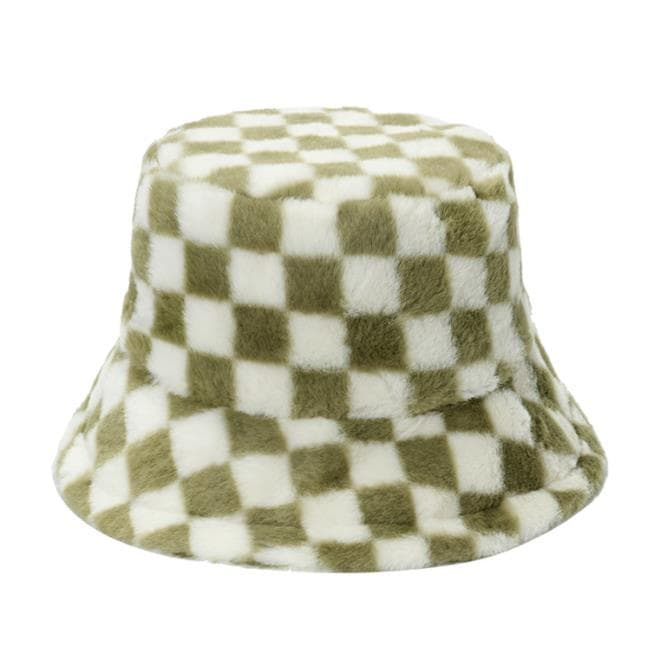 秋冬新作 ファー チェック柄 ハット 防寒 男女兼用 帽子