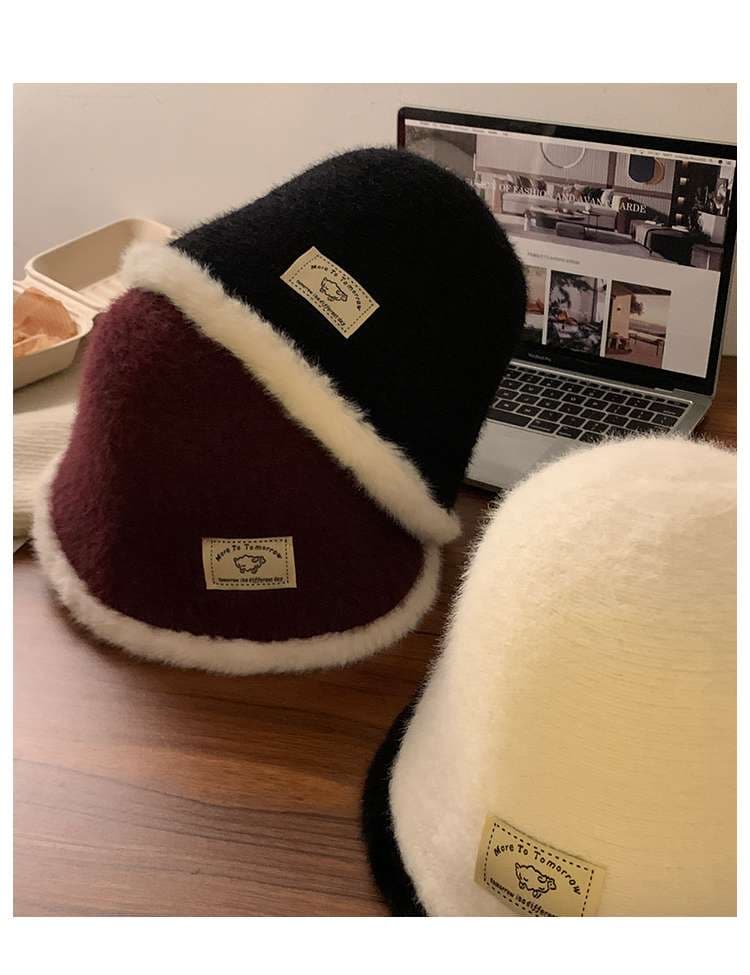 もこもこアンゴラ縁取りバケットバケットハット