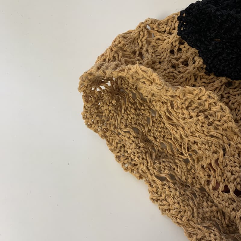 ハット 透かし編みニット バケットハット