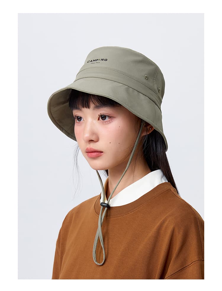 バケットハット　アウトドア紐付きバケットハット
