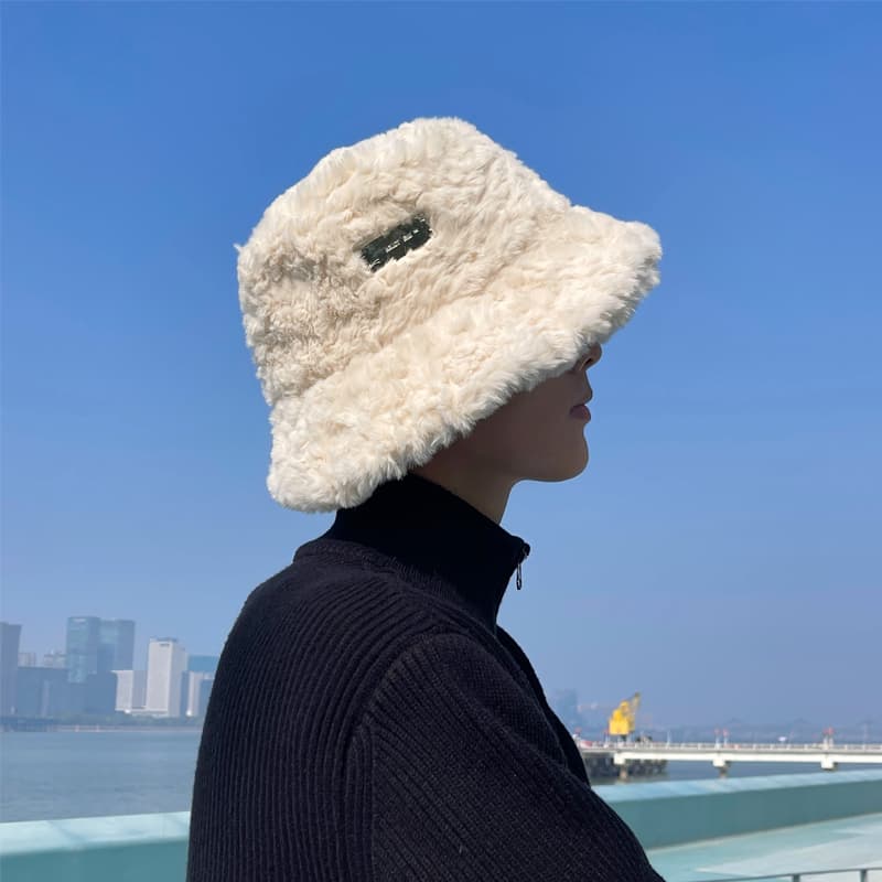 ふわもこ ムートンバケットバケットハット