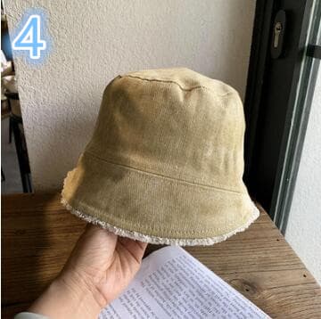 秋冬デニム切り替えバケツハット女性用韓国風帽子