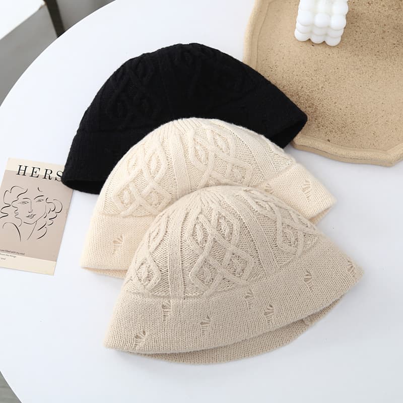 上質ニット編みバケットバケットハット